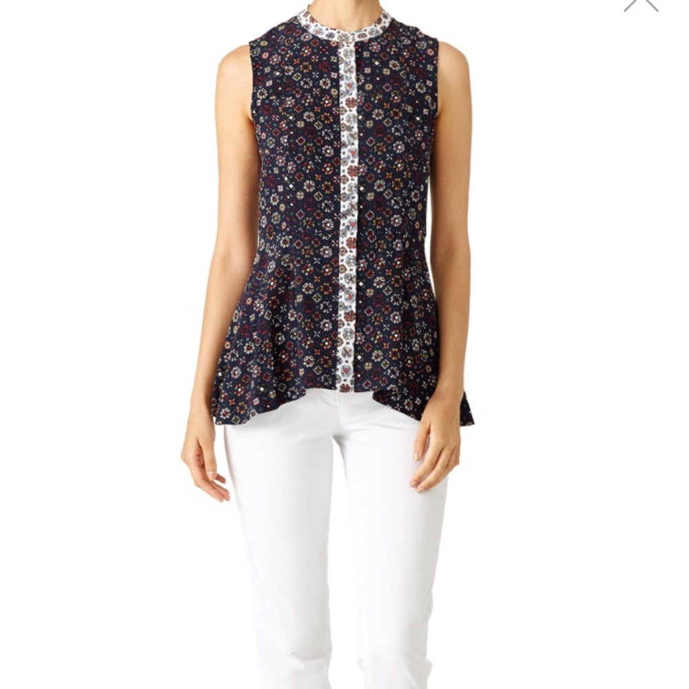 NWT 10 Crosby Derek Lam Floral Boho Peplum